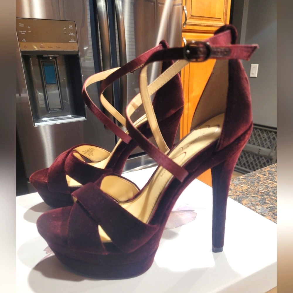 Jessica Simpson Velvet Heels